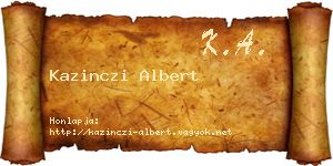 Kazinczi Albert névjegykártya