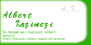 albert kazinczi business card